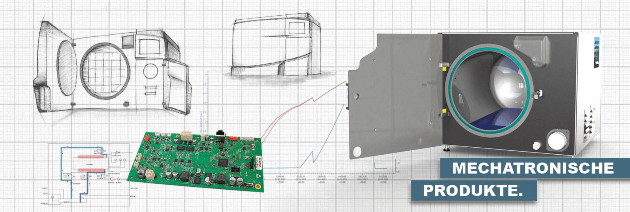 Abbildung von mechatronischen Produkten - von der Zeichnung bis zum fertigen Produkt in 3D-Ansicht